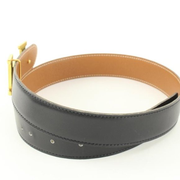 Hermès Black x Brown 32mm Reversible H Logo Belt Kit 84h615s main image 11